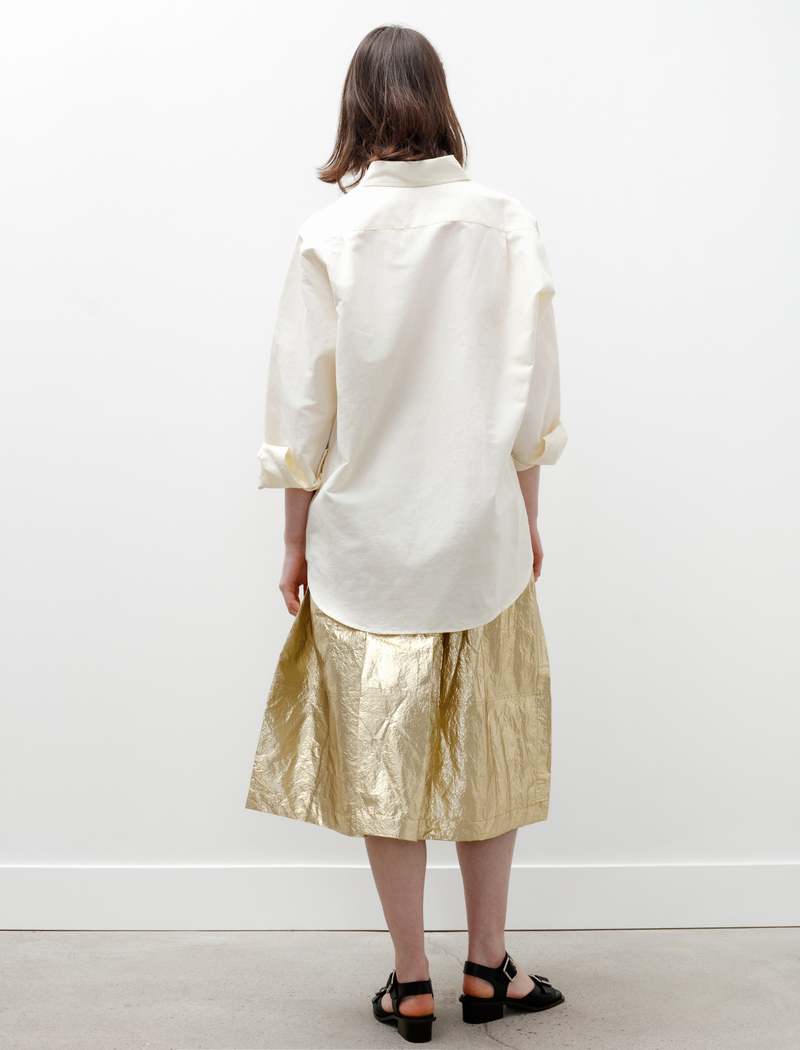 Sara Lanzi Gathered Nylon Skirt - Gold