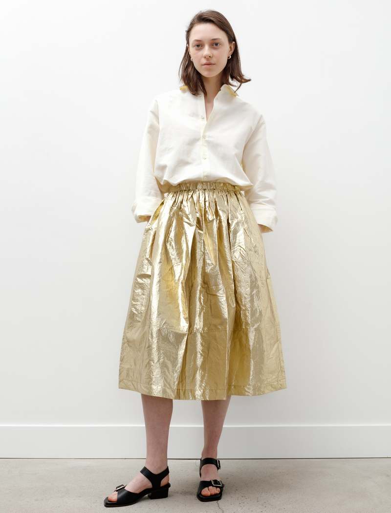 Sara Lanzi Gathered Nylon Skirt - Gold