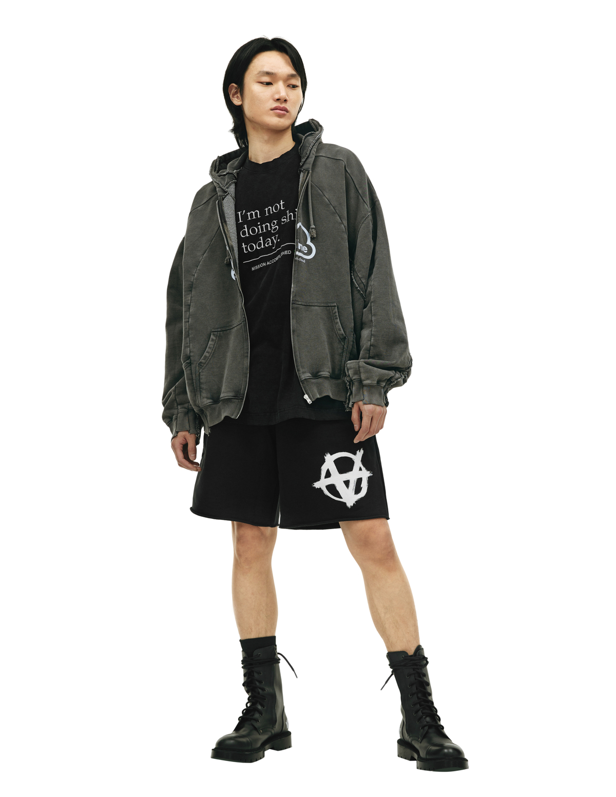 Vetements ONLINE zip up hoodie - Gray | Garmentory
