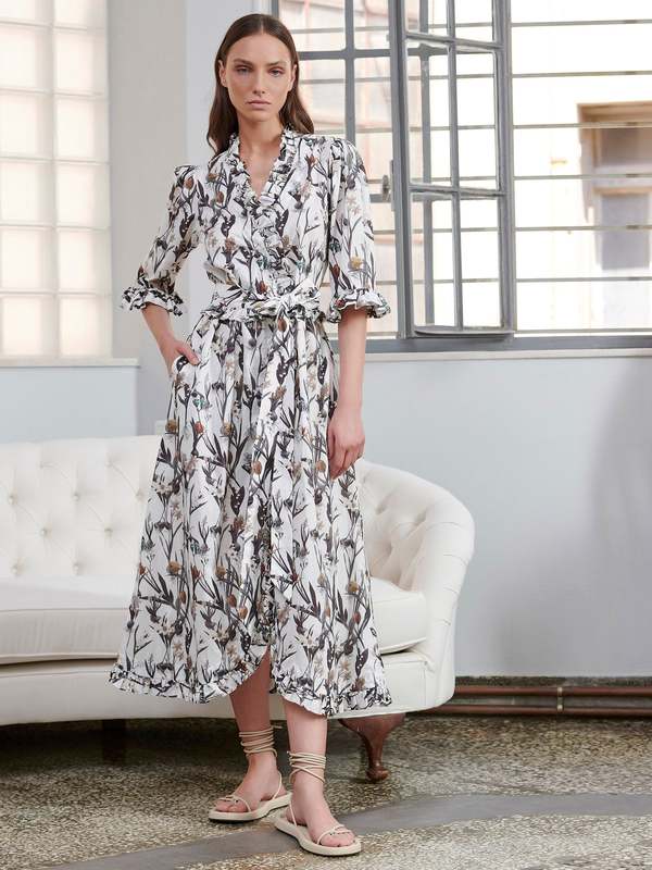 evi grintela Violet Shirtdress - White Multi | Garmentory