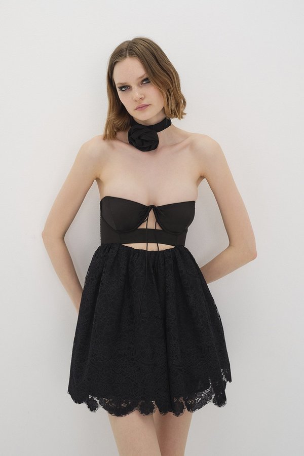 regina cut-out mini dress for love and lemons For Love & Lemons Regina Lace Shrug & Mini Dress Set