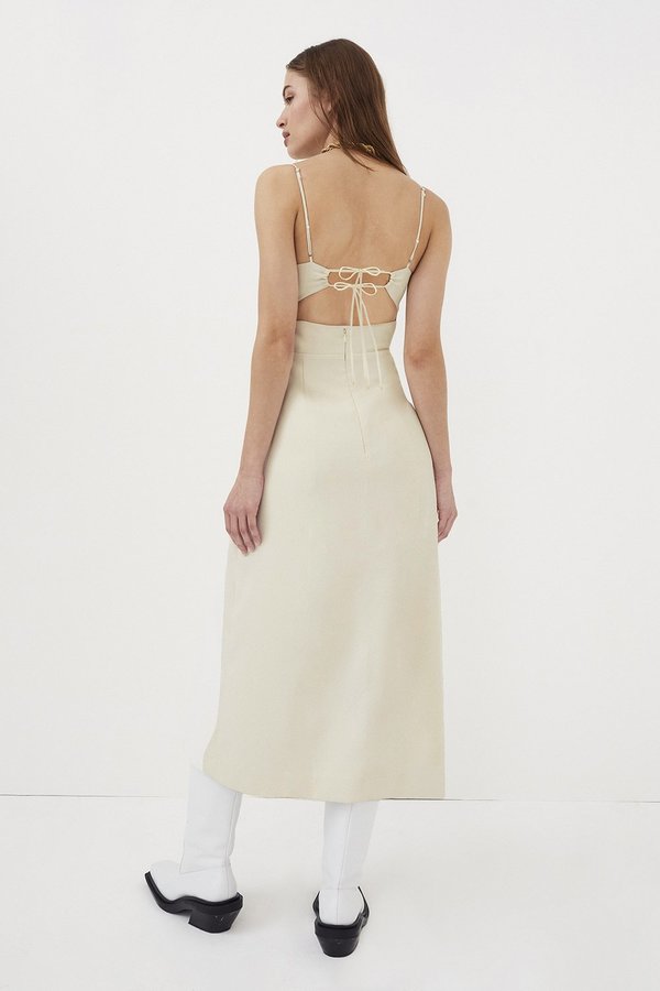 for love and lemons natasha midi dress For Love & Lemons Natasha Midi Dress in Cream