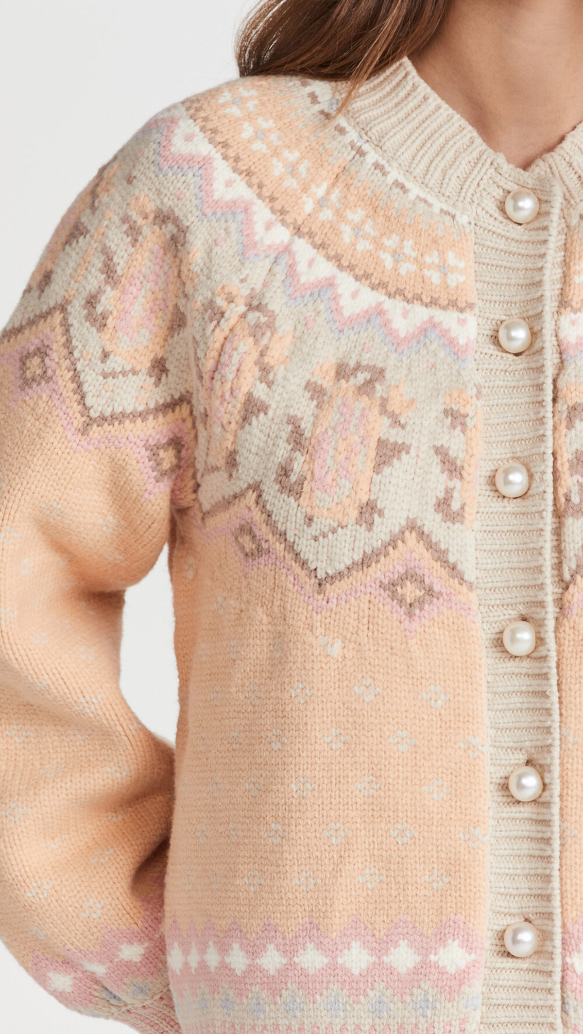 LoveShackFancy Honeypie Boyfriend Cardigan Birch Grove Garmentory