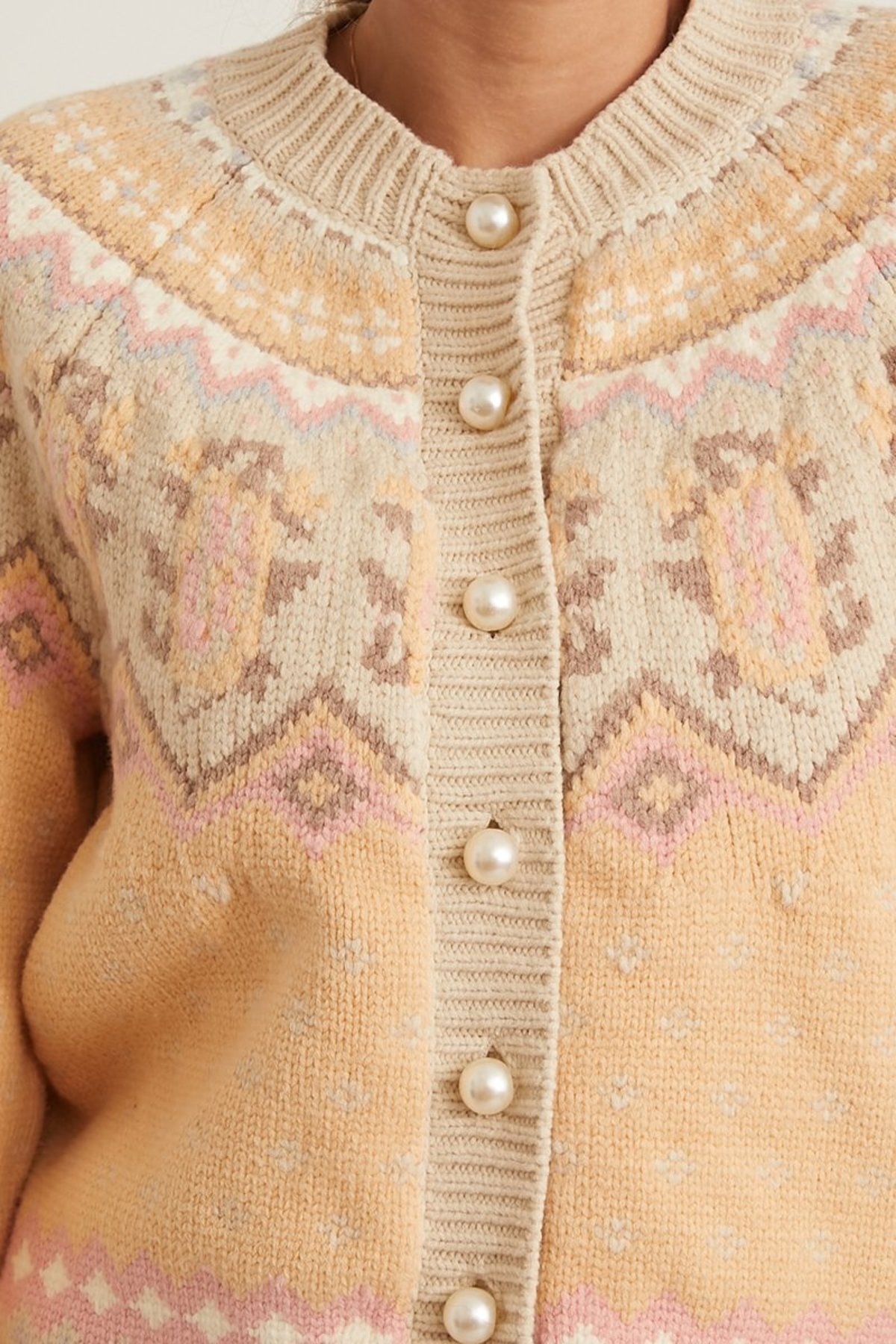 LoveShackFancy Honeypie Boyfriend Cardigan Birch Grove Garmentory