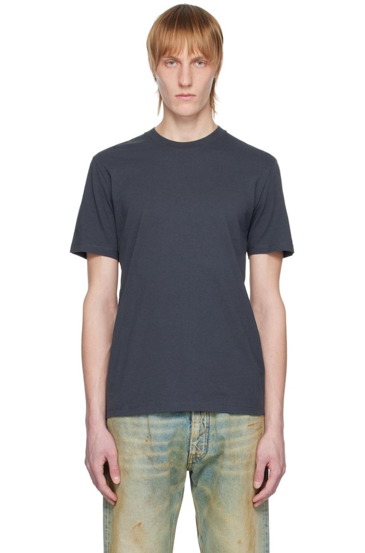 Maison Margiela Three-Pack T-Shirts - Shades of Navy | Garmentory