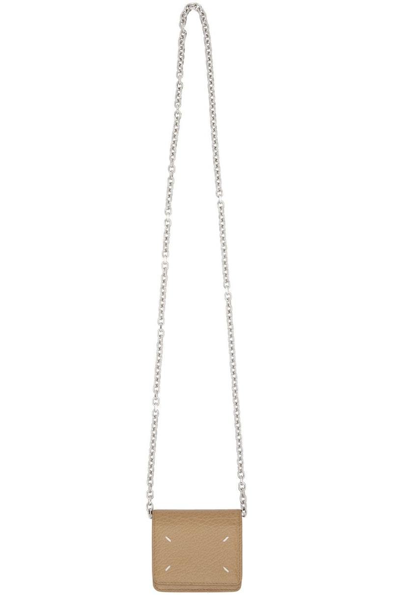 MAISON MARGIELA★素敵！Gold Glitter leather Chain wallet Maison Margiela glitter-effect wallet-on-chain | Gold