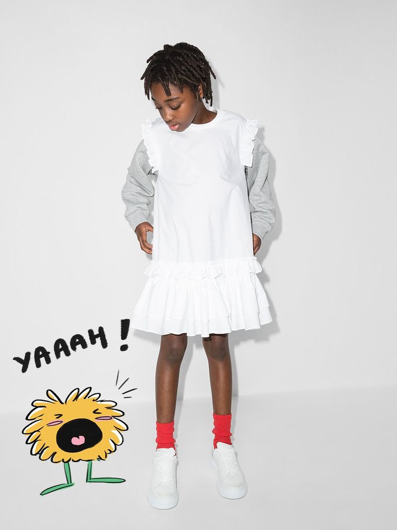 KIDS MM6 Maison Margiela Sweat Dress With Ruffles Garmentory