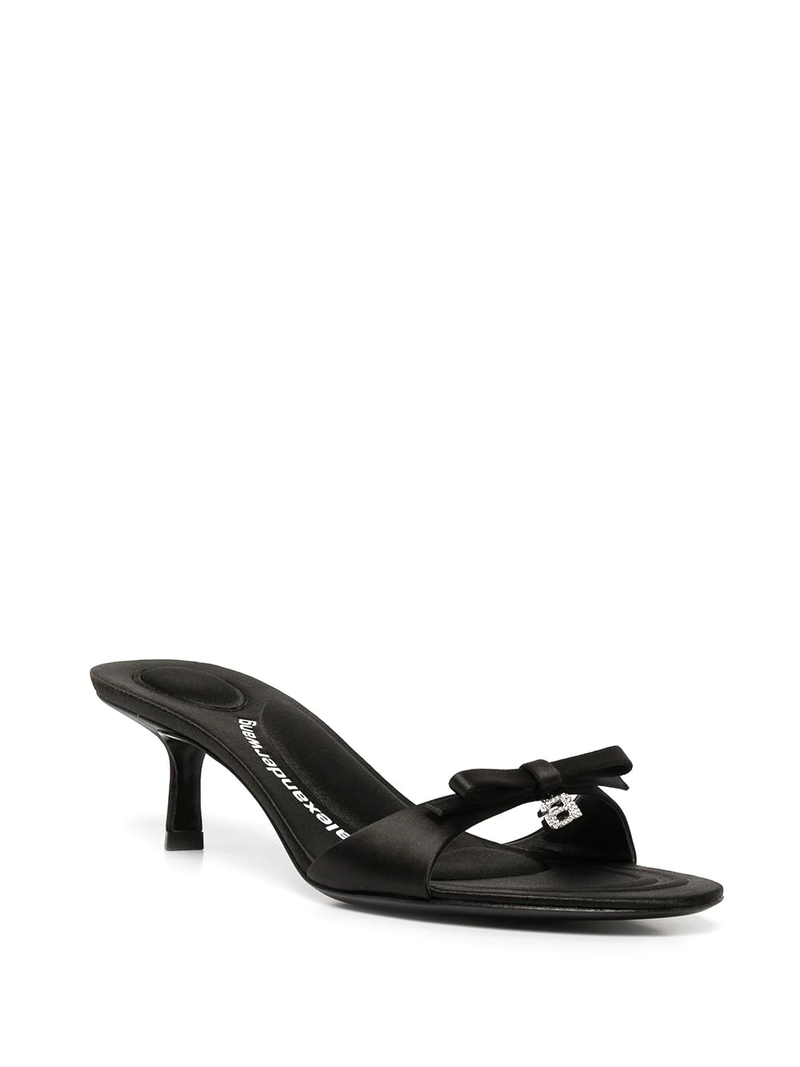 ALEXANDER WANG WOMEN Dahlia 50 Satin Bow Sandals - black