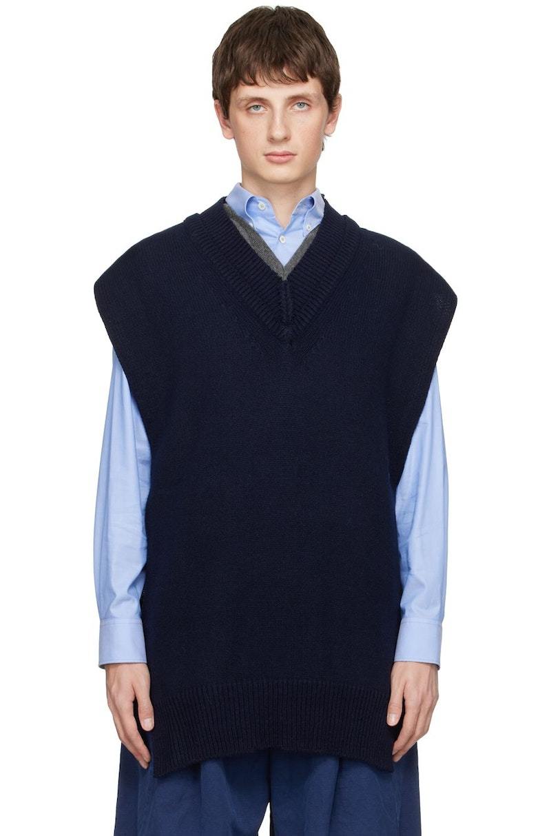 Maison Margiela Layered Vest - Navy | Garmentory