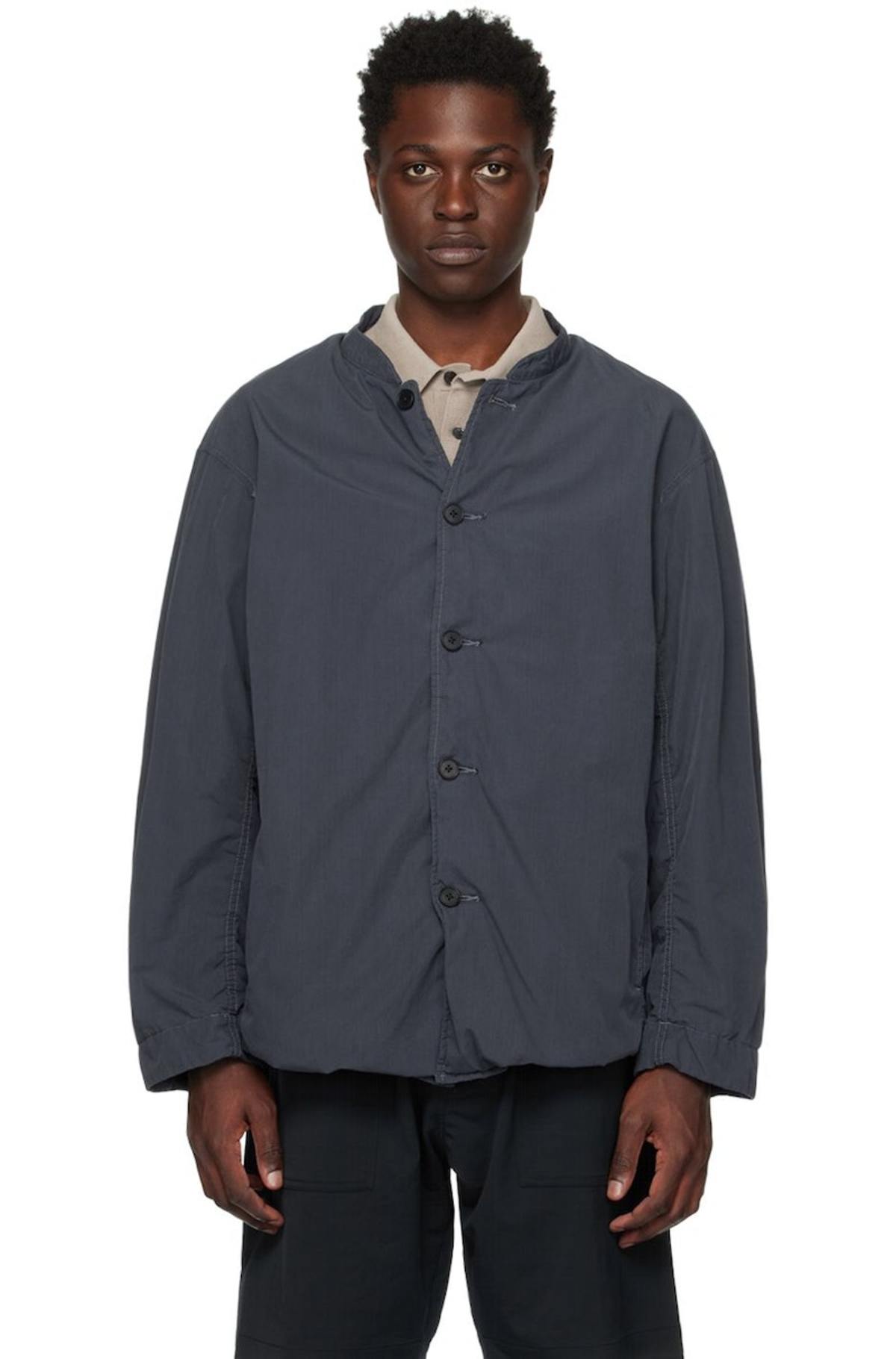 Nanamica Band Collar Jacket Marine Navy Garmentory