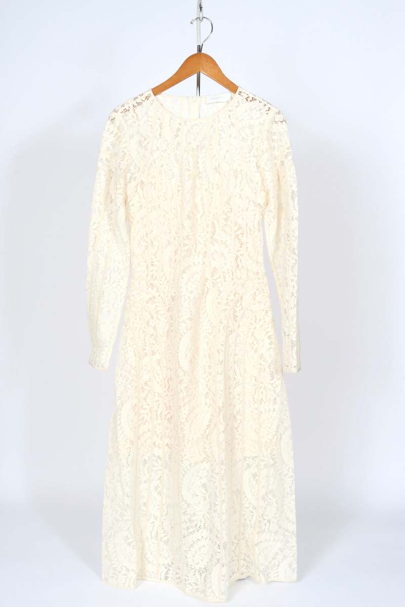 Zimmermann Devi Panelled Lace Midi Dress - Cream | Garmentory