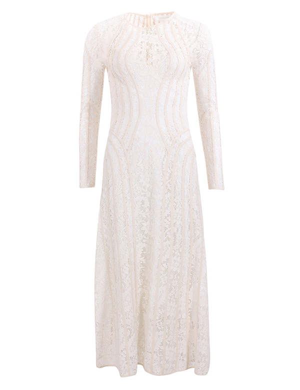 Zimmermann Devi Panelled Lace Midi Dress - Cream Zimmermann Devi Panelled Lace Midi Dress - Cream