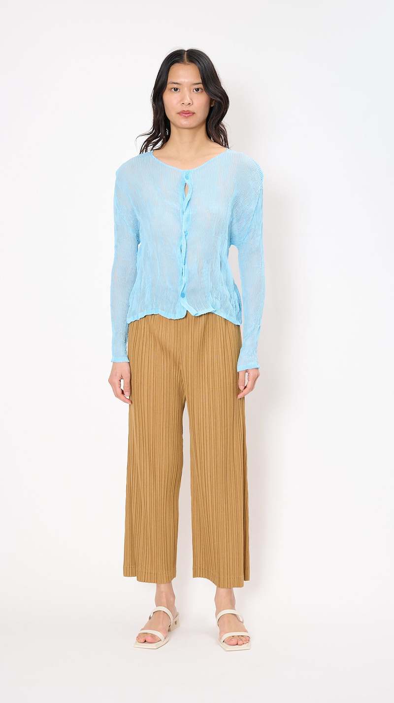 Issey Miyake Chiffon Twist Cardigan - Light Blue | Garmentory