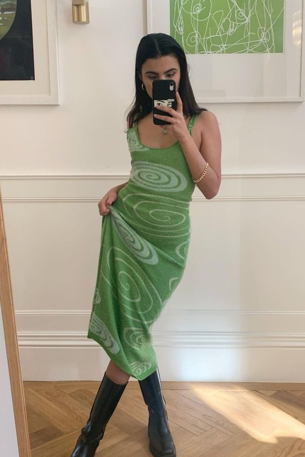house of sunny green hockney dress HOUSE OF SUNNY Kendall Jenner Green Hockney Dress