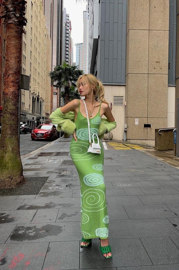 green hockney dress House of Sunny Hockney green dress by House Of Sunny