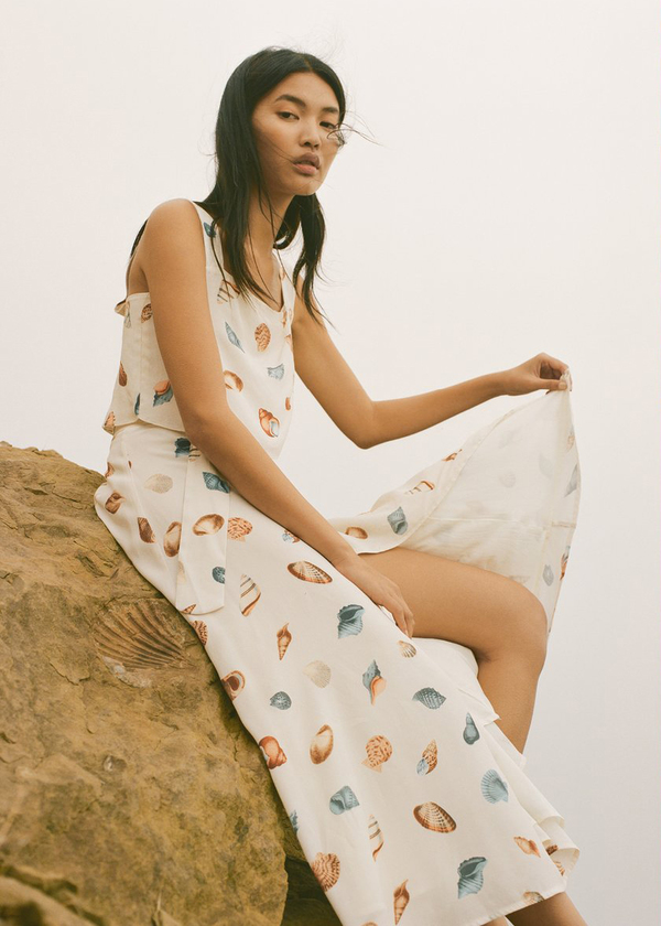 Capulet Devin Belted Skirt Seashell Print Garmentory