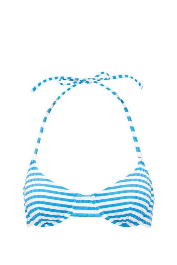 Solid and Striped The Ginger Tie Bikini - Azure Stripe Rib