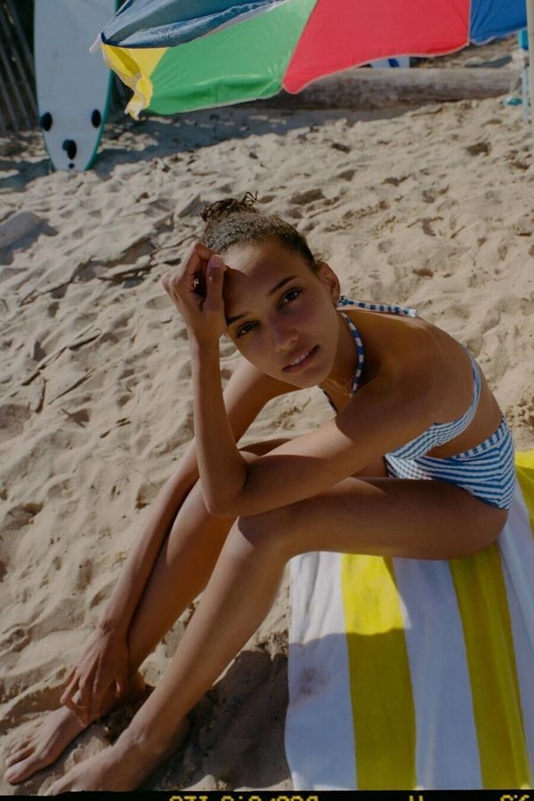 Solid and Striped The Ginger Tie Bikini - Azure Stripe Rib