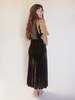 1920s Silk Velvet Dress - Chocolate - Thumbnail 2