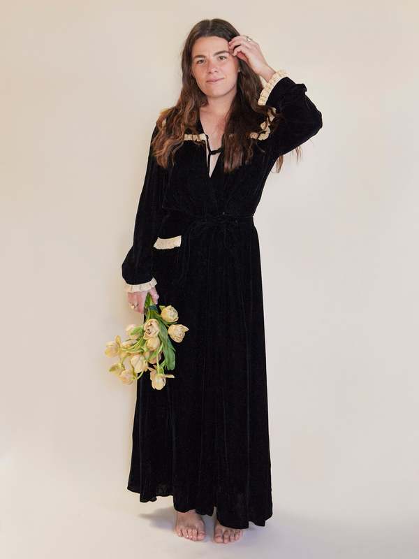 black lace wrap dress Unforgotten Black Wrap Front Maxi Dress With Side Split – Club L London main image 0