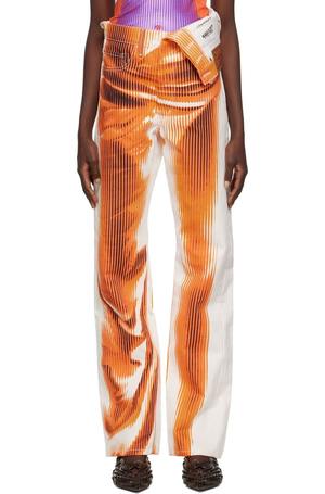 Y/Project Jean Paul Gaultier Edition Jeans - White/Orange | Garmentory