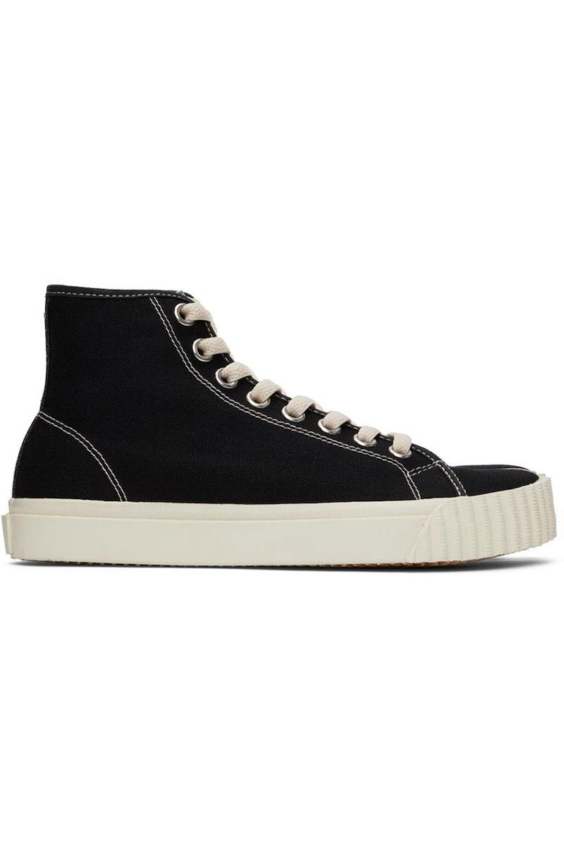 Maison Margiela Tabi High-Top Sneakers - Black/White