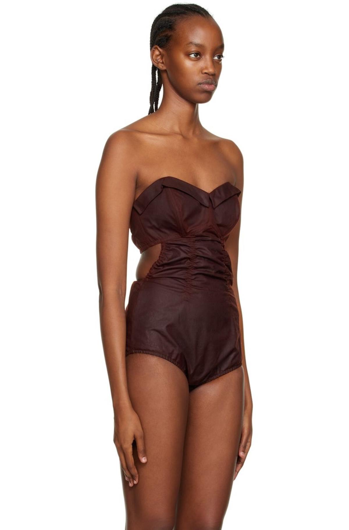 Maison Margiela Waxed Bodysuit - Burgundy | Garmentory