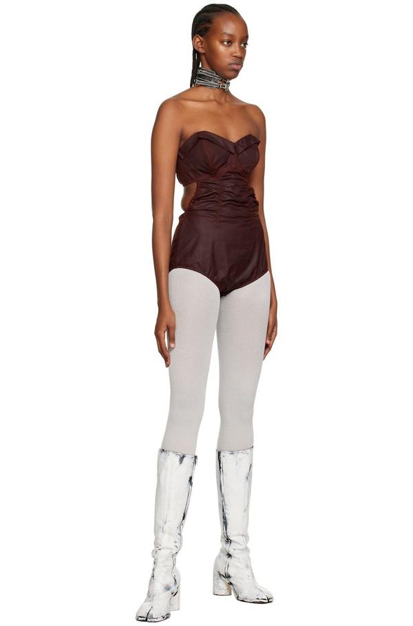 Maison Margiela Waxed Bodysuit - Burgundy | Garmentory