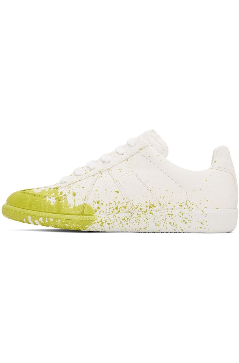 Baskets Maison Margiela Paint Replica GAT - Taille EU 46 / US 13 - Cuir Blanc - Neuves