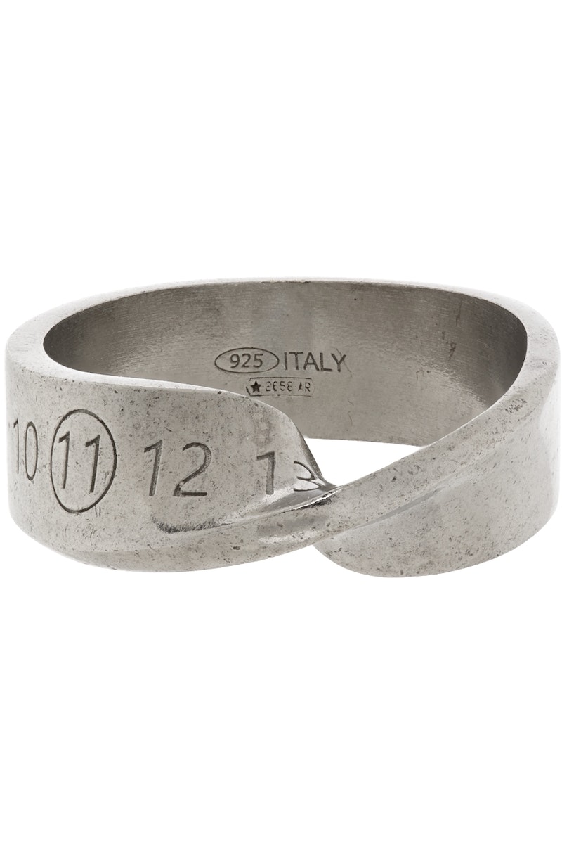 ★Maison Margiela★ Number Logo Twist Ring Silver SM2UQ0031S Maison Margiela - Twisted Number Ring | HBX - Globally