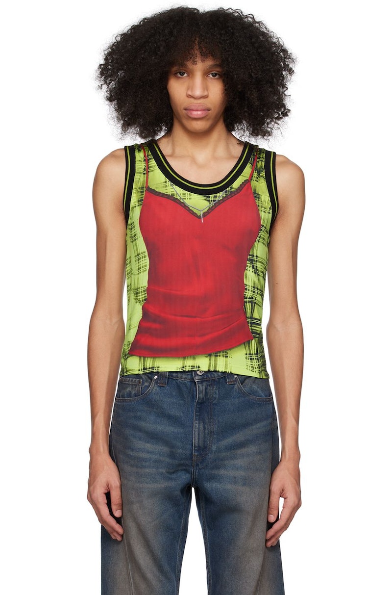 Y/Project Jean Paul Gaultier Edition Tank Top - Red/Green | Garmentory