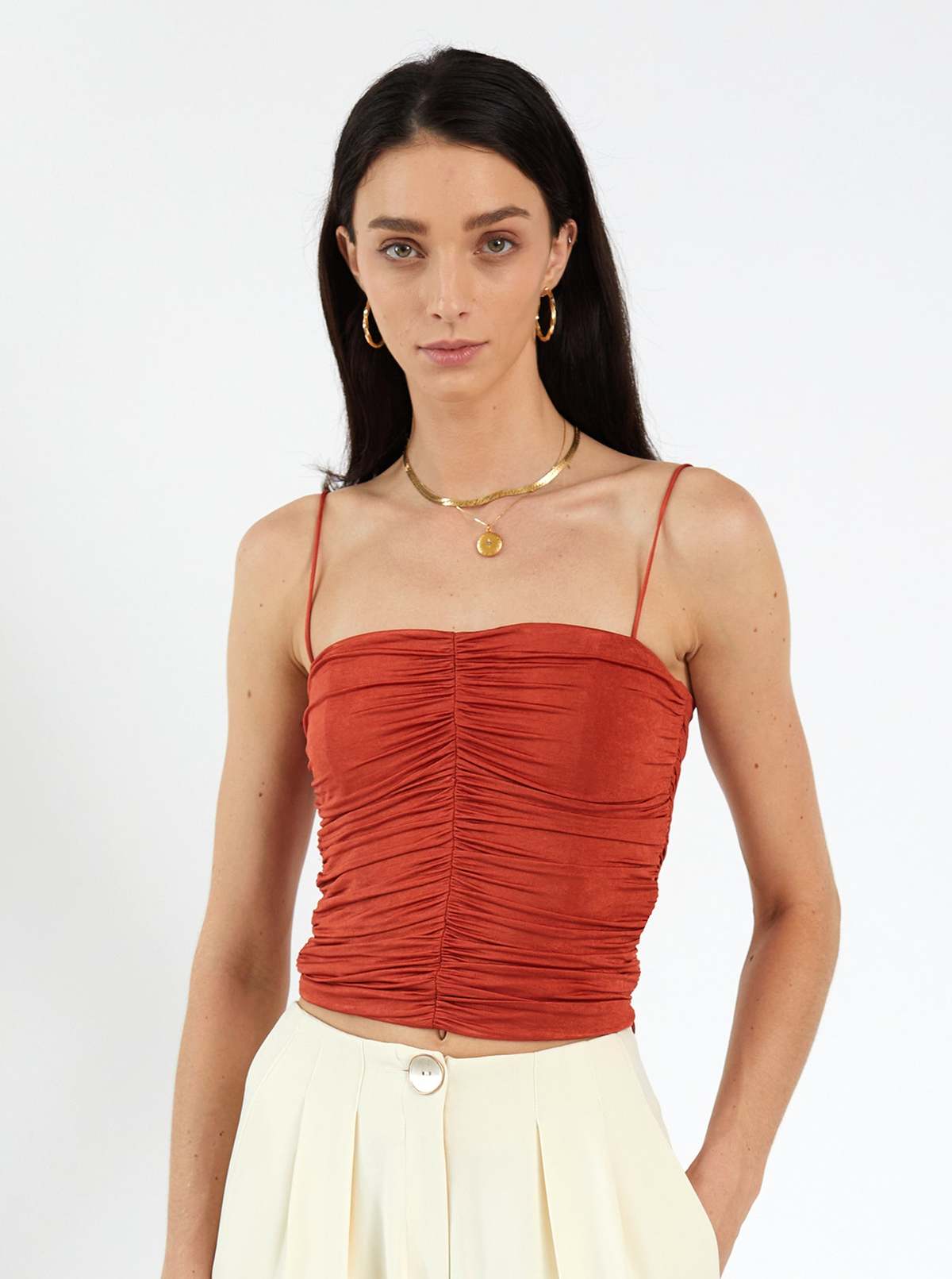 MAIDEN NAME SHELLEY TOP - PERSIMMON - Image 1 of 4