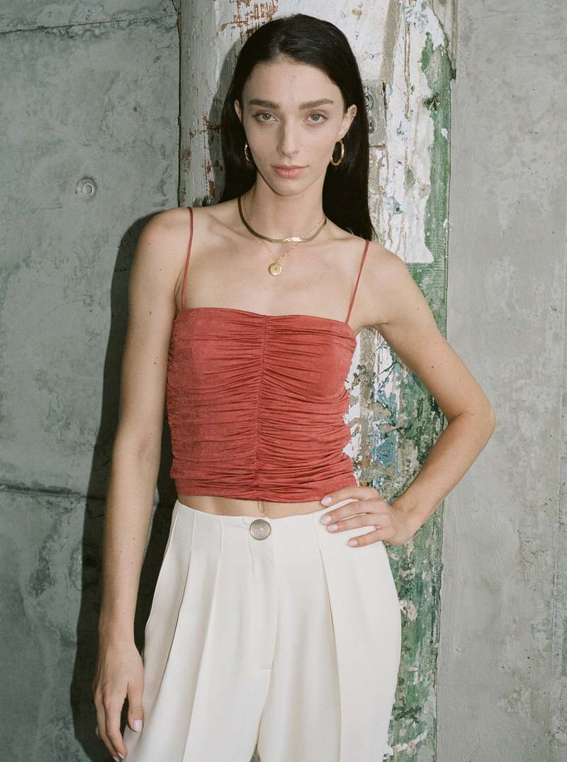 MAIDEN NAME SHELLEY TOP - PERSIMMON