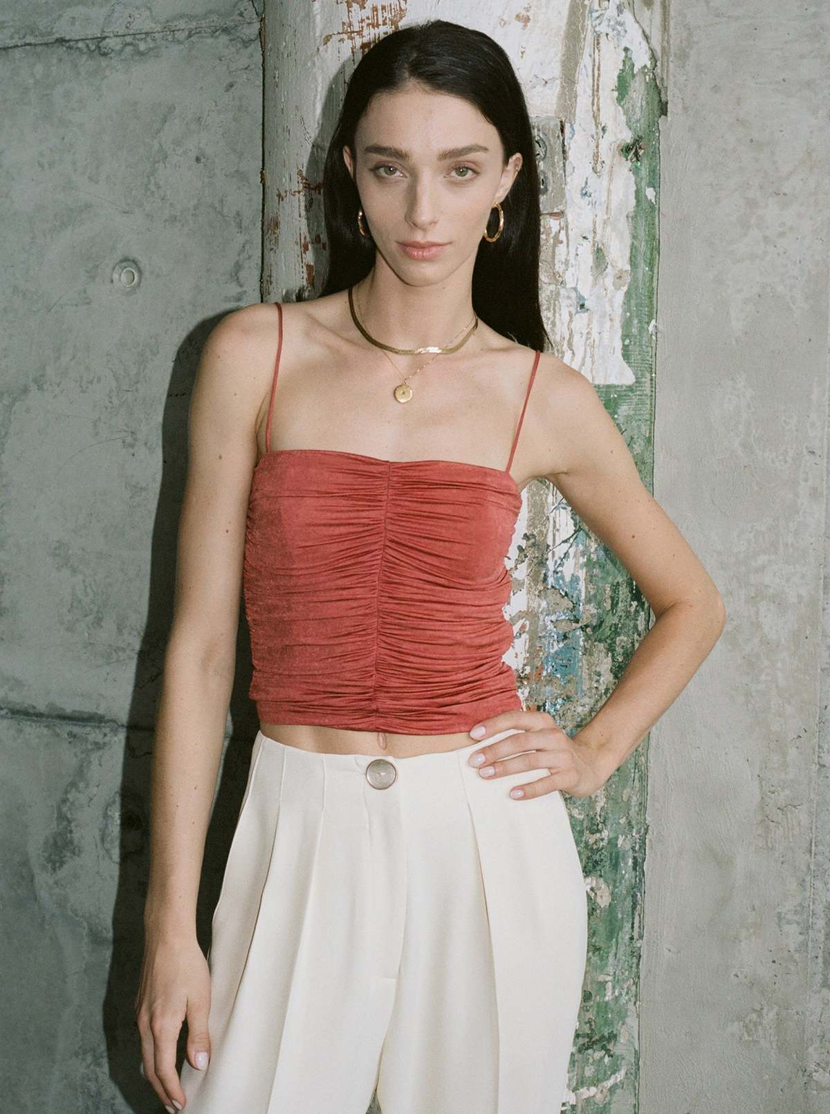 MAIDEN NAME SHELLEY TOP - PERSIMMON - Image 3 of 4