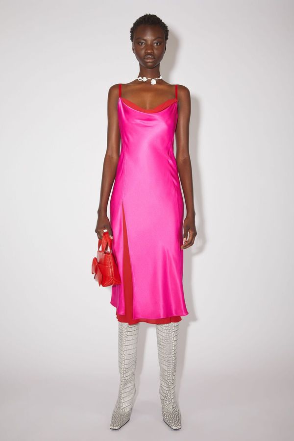 ACNE STUDIOS Women Satin Slip Dress FUCHSIA PINK on Garmentory