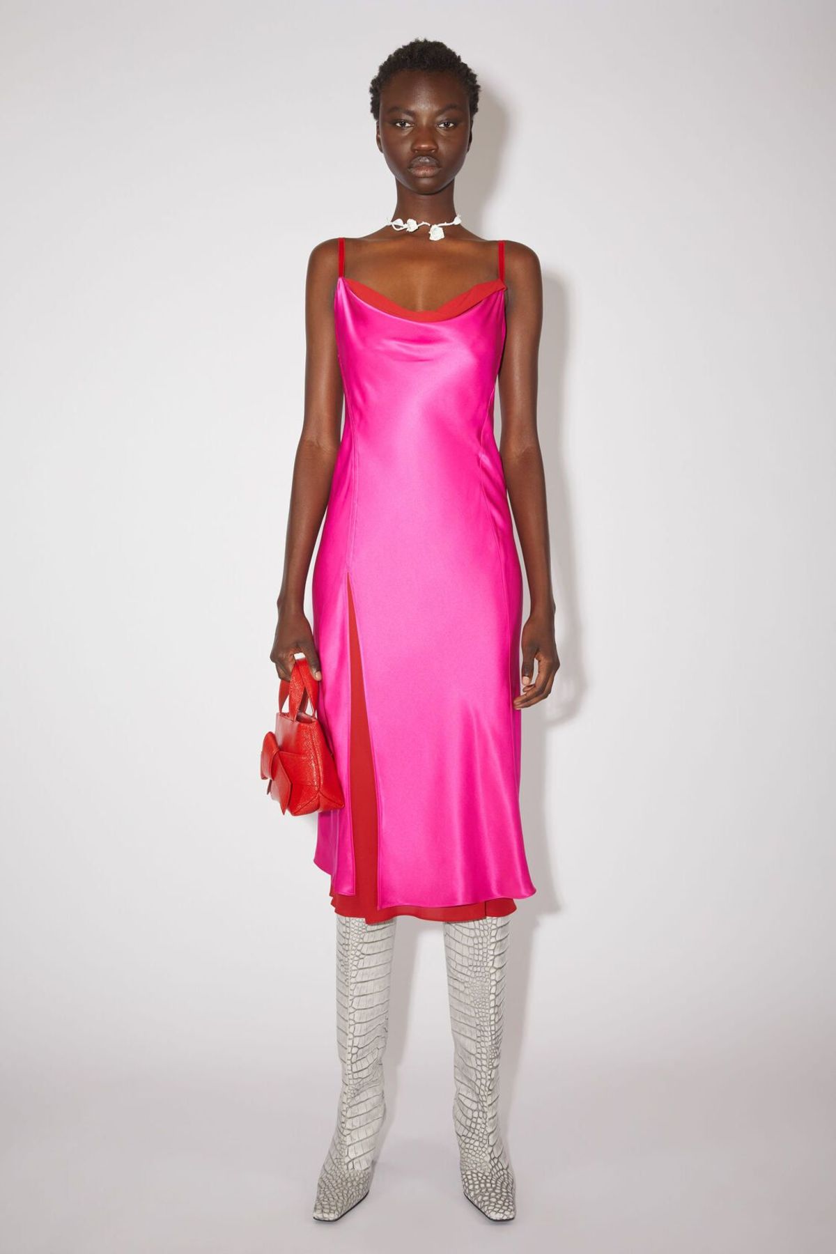 ACNE STUDIOS Women Satin Slip Dress - FUCHSIA PINK | Garmentory