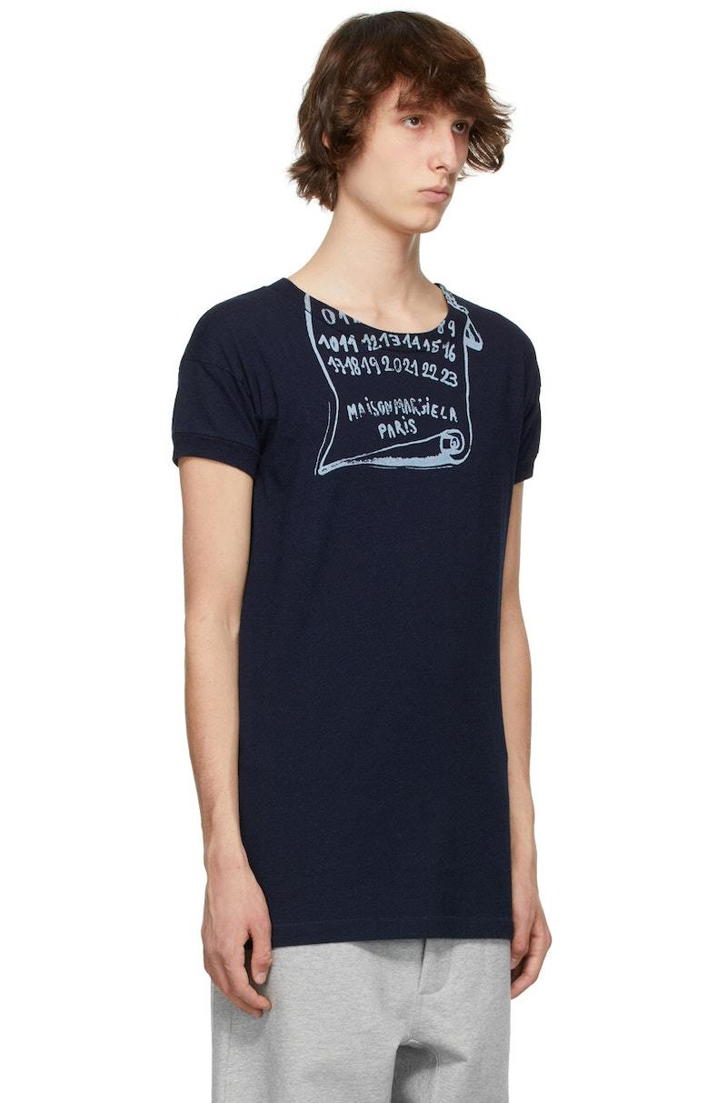 Maison Margiela Graphic T-Shirt - 961 NAVY | Garmentory