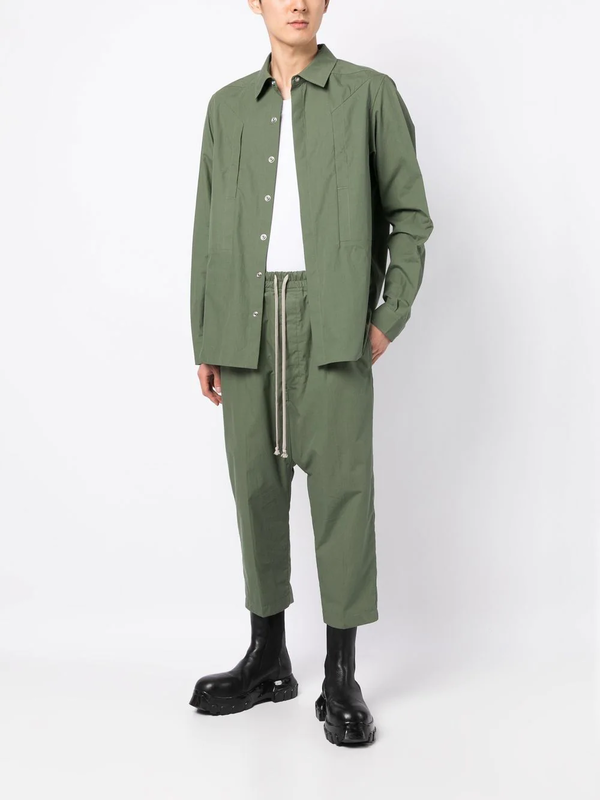 Rick Owens Drawstring Cropped Pants - Moss | Garmentory