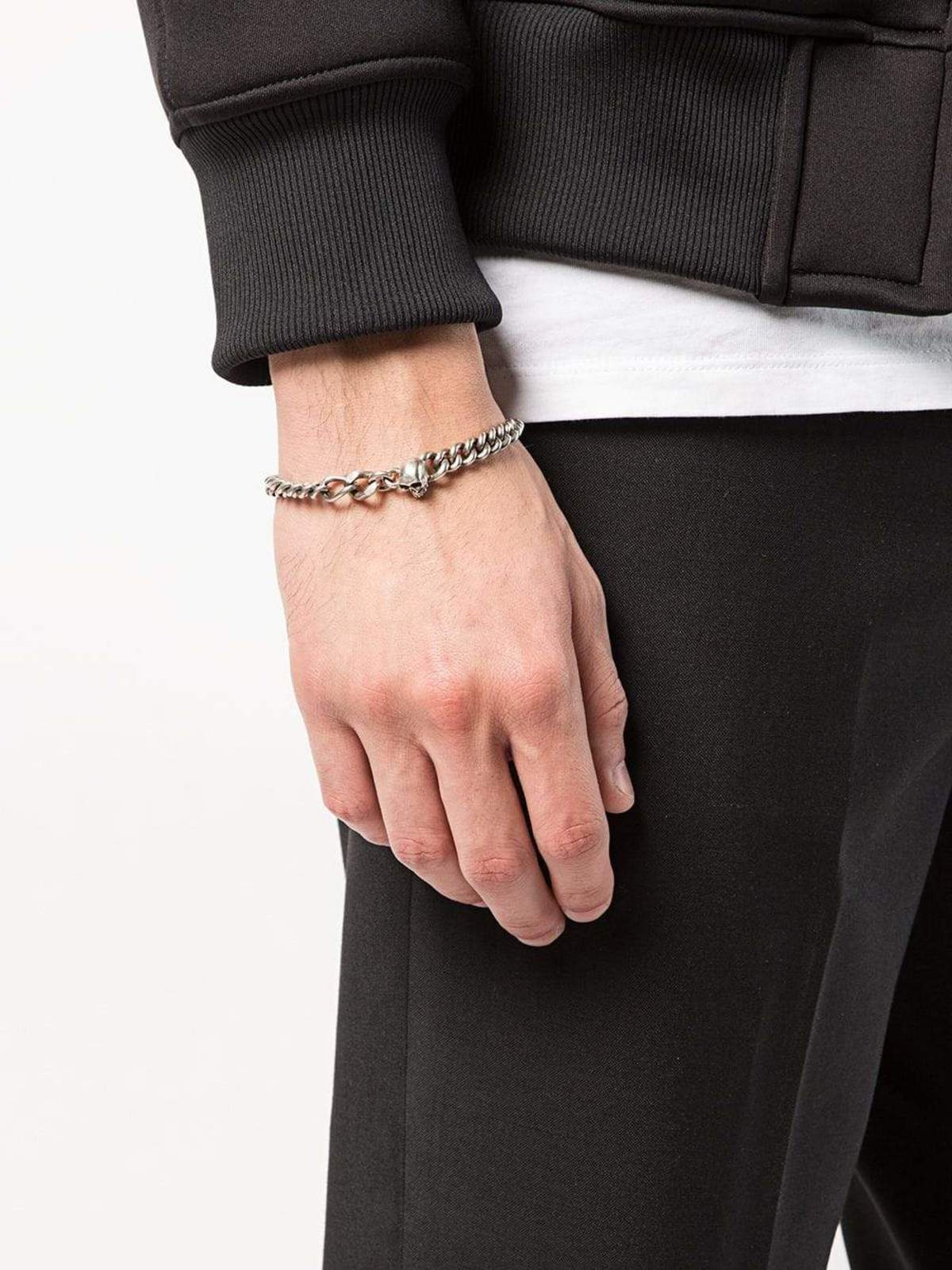 Werkstatt Munchen Fine Skull Bracelet - Silver | Garmentory Werkstatt Munchen Fine Skull Bracelet - Silver | Garmentory