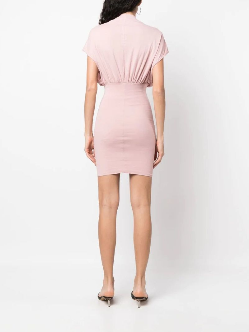 Rick Owens DRKSHDW Cinched SL Tommy Mini Dress - Faded Pink