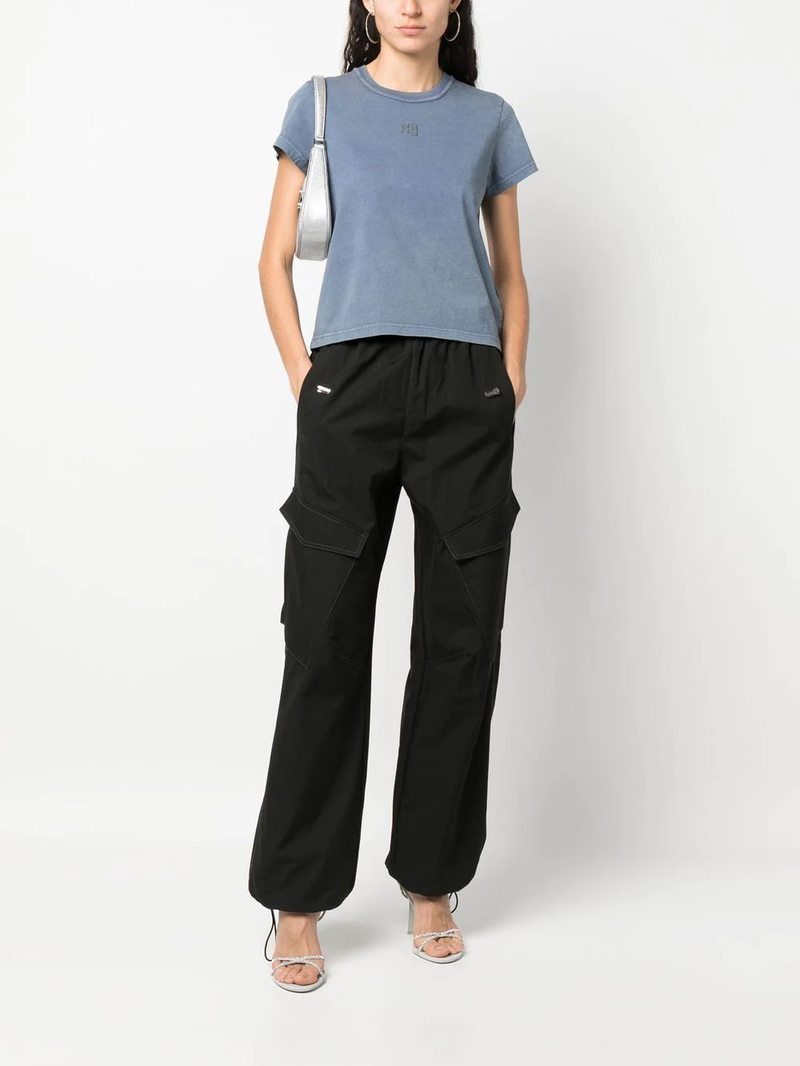 T By Alexander Wang Essential Jersey Shrunk Tee W/Puff Logo