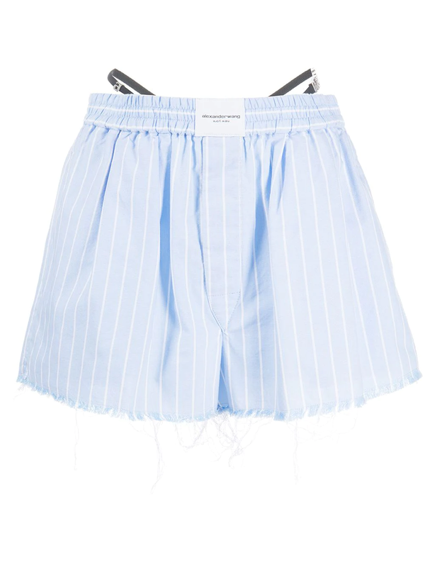 T By Alexander Wang Frayed Boxer With Crystal Thong - Oxford