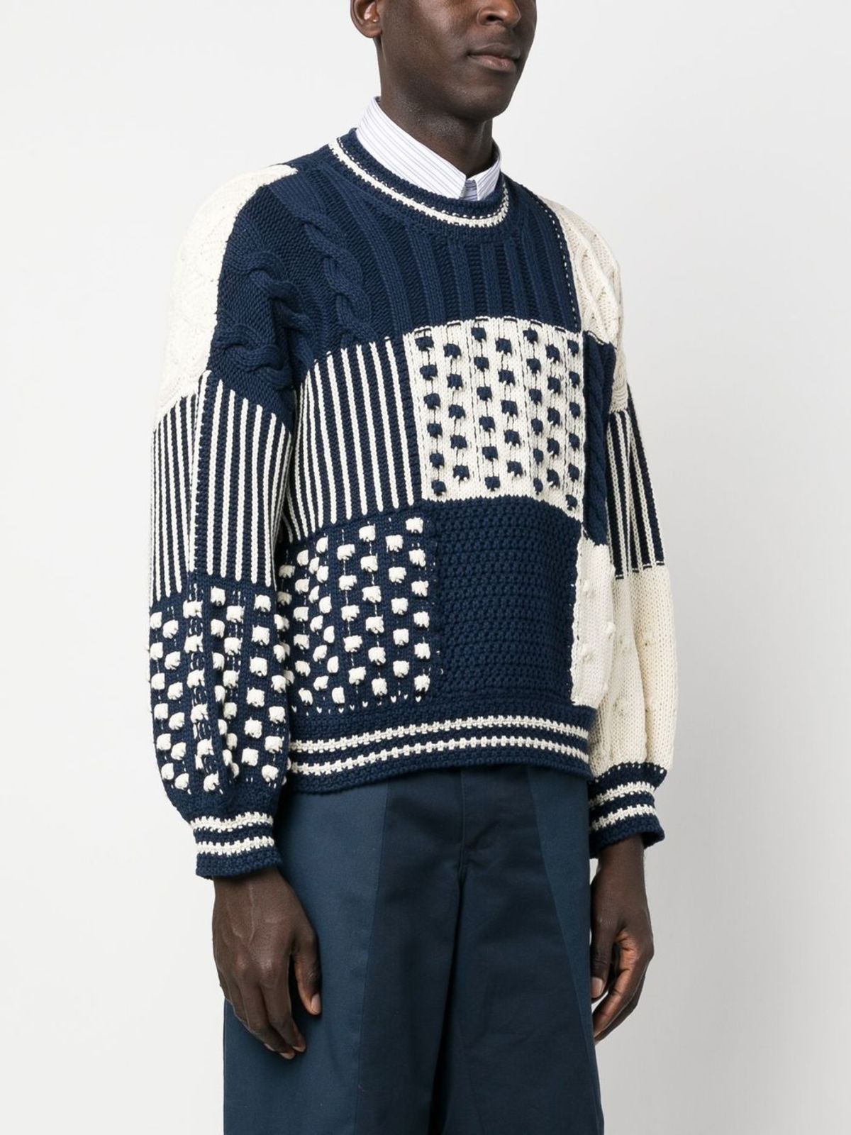 Kenzo Mixed Cable Jumper - Midnight Blue | Garmentory