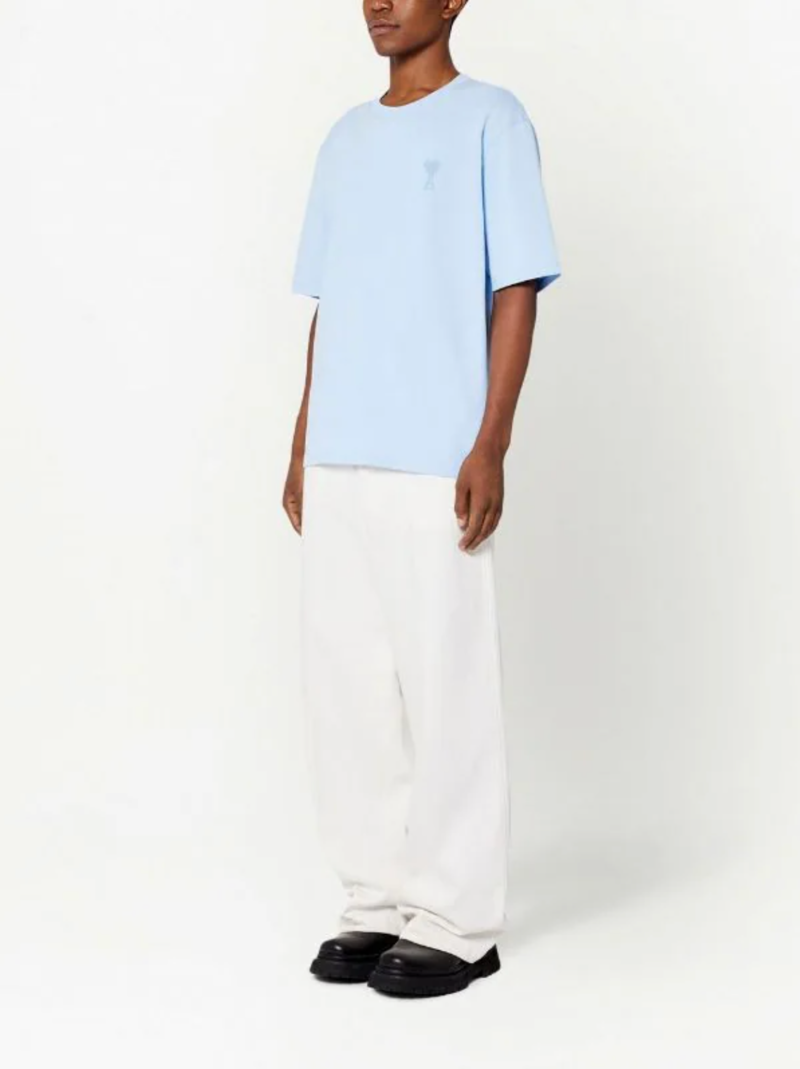 Ami Paris Unisex Tonal Ami De Coeur T-shirt - Sky Blue