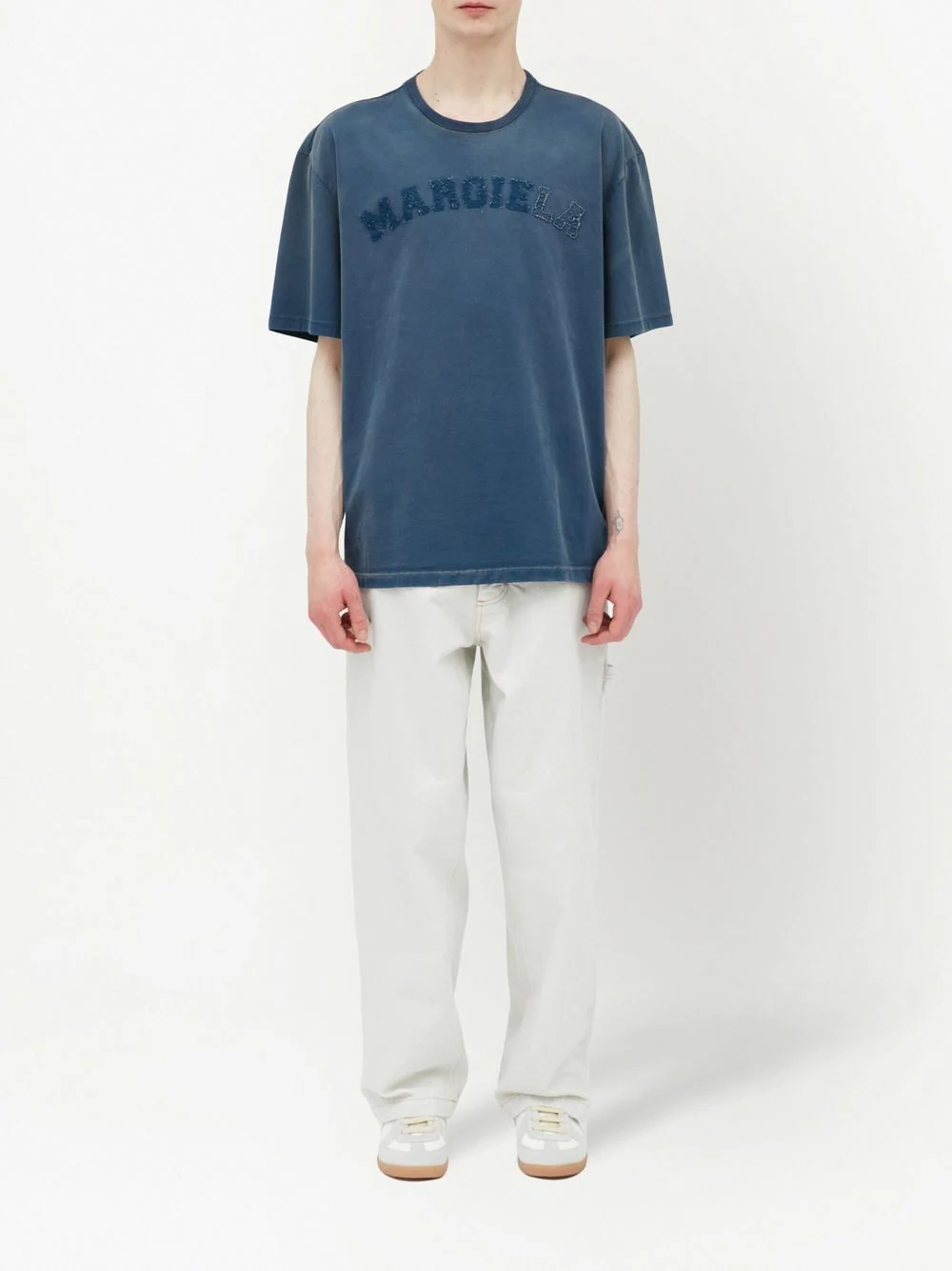 【MAISON MARGIELA】 マンツーマンTシャツ - ブルー MAISON MARGIELA MEN LOGO COTTON T-SHIRT | Garmentory