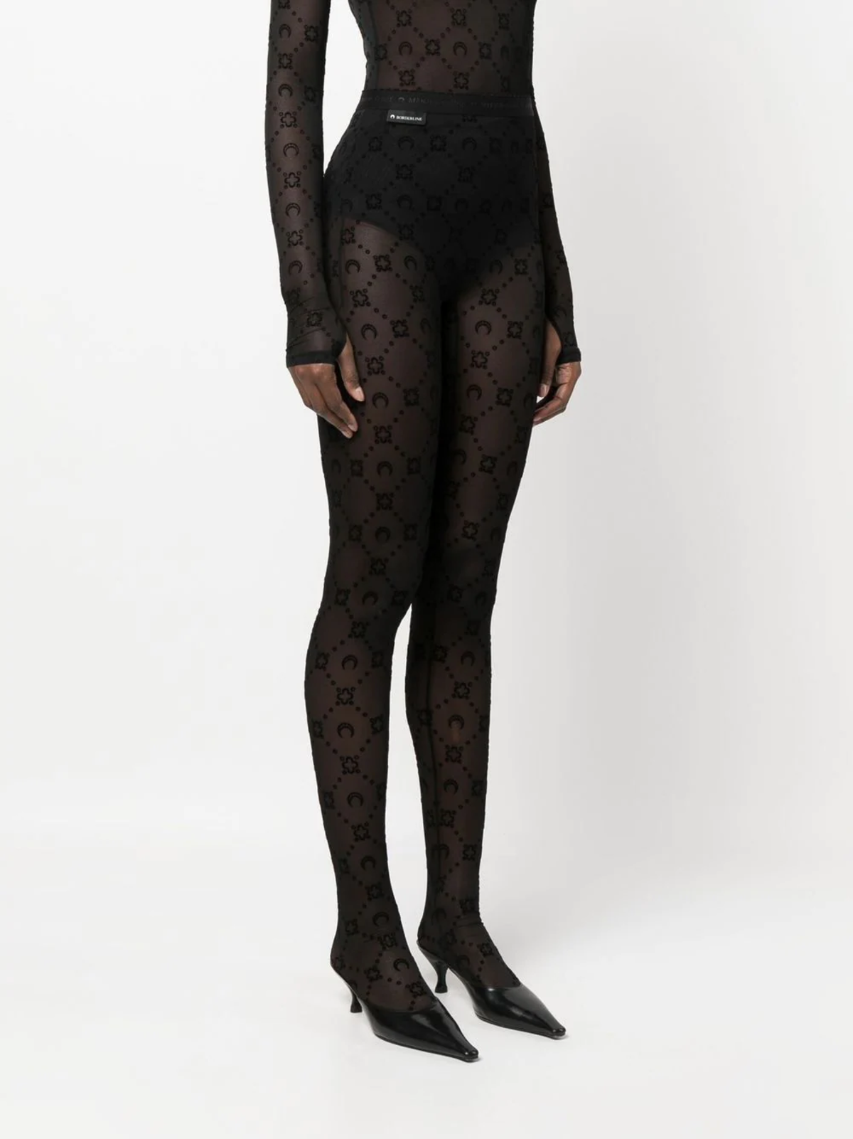 【関税込み】Marine Serre SSENSE限定 ブルー Moonogram タイツ Moon mesh tights in blue - Marine Serre | Mytheresa