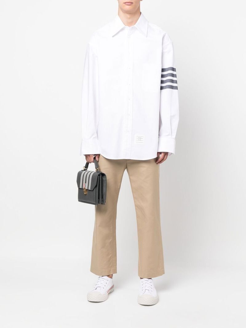 THOM BROWNE MEN OVERSIZED LONG SLEEVE BUTTON DOWN SHIRT IN
