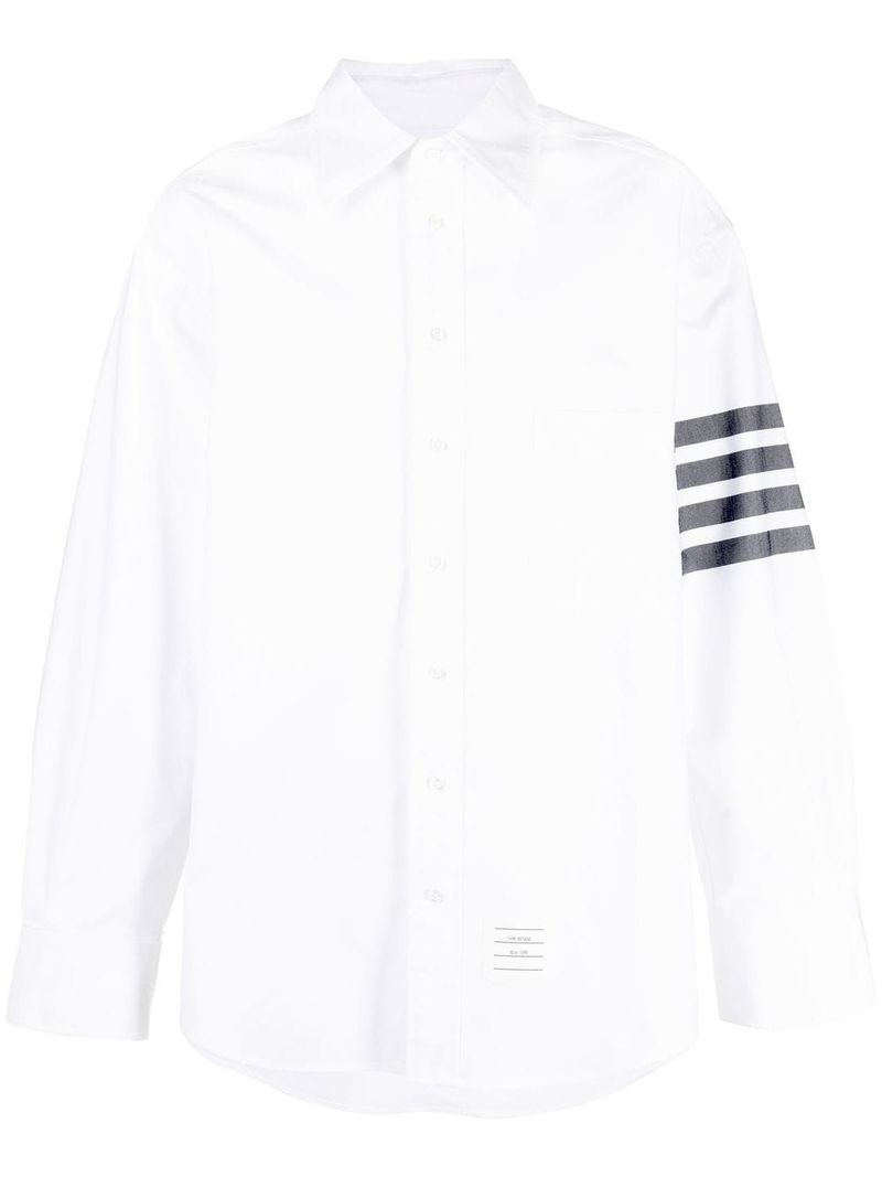 THOM BROWNE MEN OVERSIZED LONG SLEEVE BUTTON DOWN SHIRT IN THOM BROWNE MEN OVERSIZED LONG SLEEVE BUTTON DOWN SHIRT IN