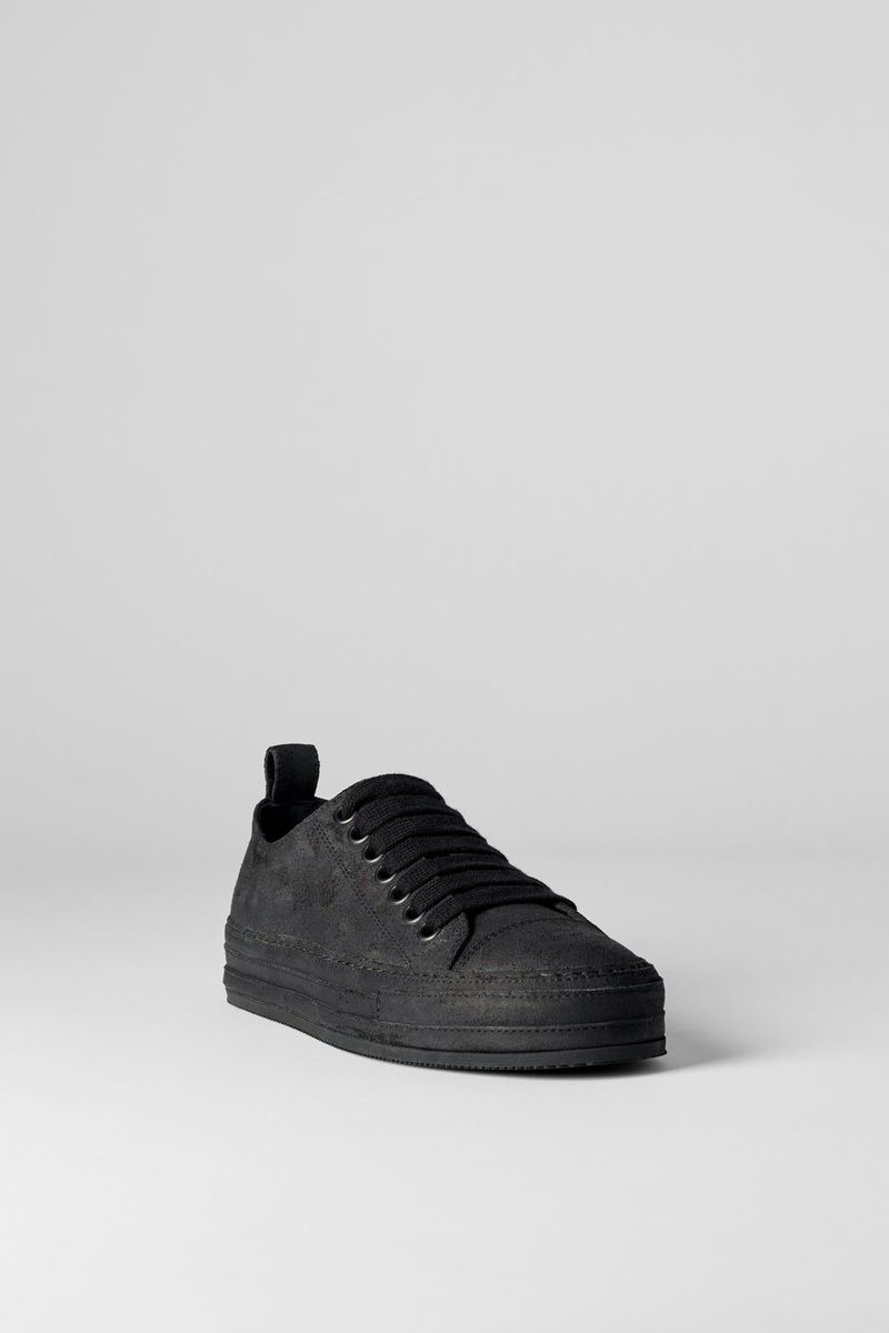 ANNDEMEULEMEESTER
 アンドゥムルメステール 希少ストール Ann Demeulemeester 2008 Triple Lace Combat Boots - Black