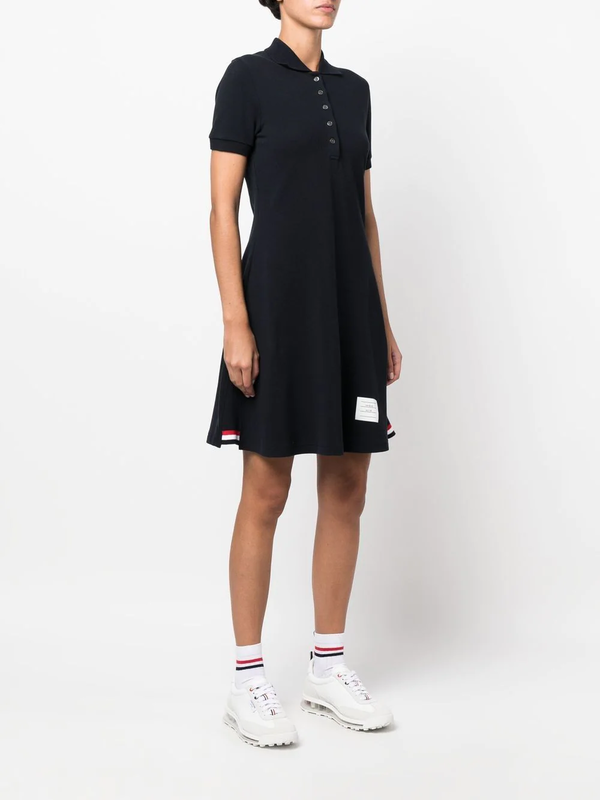 THOM BROWNE WOMEN FLARED TENNIS DRESS W RWB STRIPE RIB GUSSET IN CLASSIC PIQUE | Garmentory THOM BROWNE WOMEN FLARED TENNIS DRESS W RWB STRIPE RIB GUSSET IN CLASSIC PIQUE | Garmentory